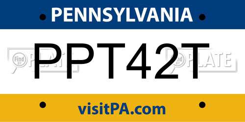 PPT42T Pennsylvania License Plate