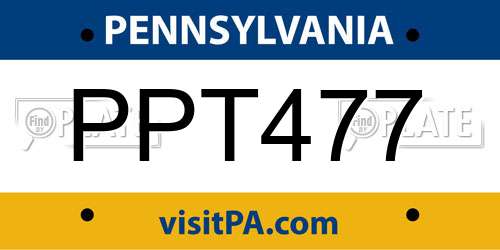 PPT477 Pennsylvania License Plate