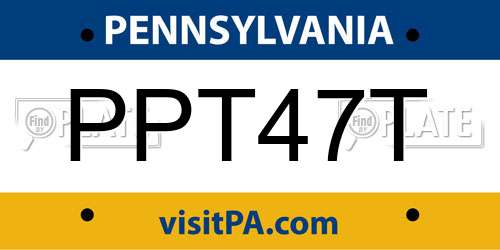 PPT47T Pennsylvania License Plate