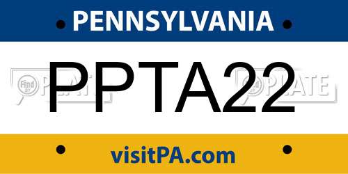 PPTA22 Pennsylvania License Plate