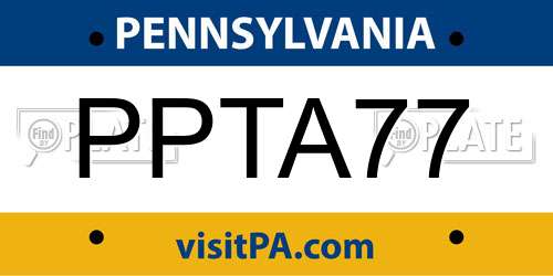 PPTA77 Pennsylvania License Plate