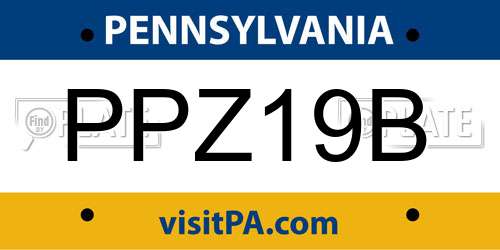 PPZ19B Pennsylvania License Plate
