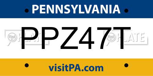 PPZ47T Pennsylvania License Plate