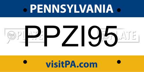 PPZI95 Pennsylvania License Plate