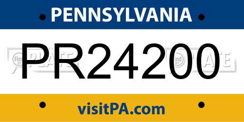 PR24200 Pennsylvania License Plate
