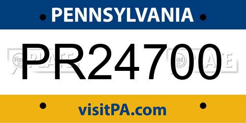 PR24700 Pennsylvania License Plate