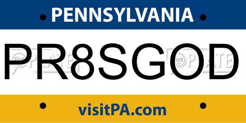 PR8SGOD Pennsylvania License Plate
