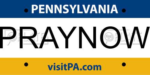 PRAYNOW Pennsylvania License Plate