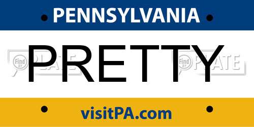 PRETTY Pennsylvania License Plate