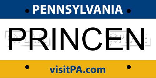 PRINCEN Pennsylvania License Plate