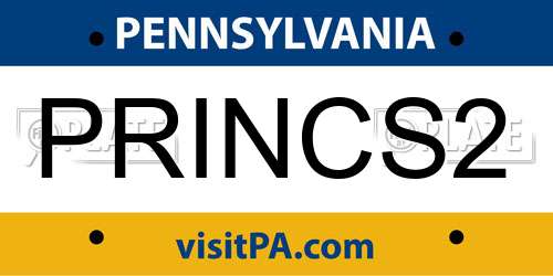 PRINCS2 Pennsylvania License Plate