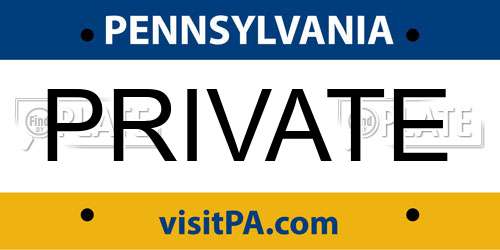 PRIVATE Pennsylvania License Plate