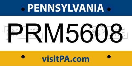 PRM5608 Pennsylvania License Plate