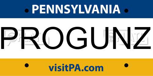 PROGUNZ Pennsylvania License Plate