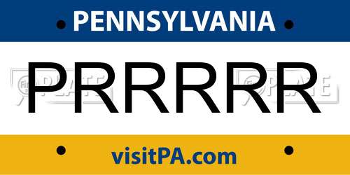 PRRRRR Pennsylvania License Plate