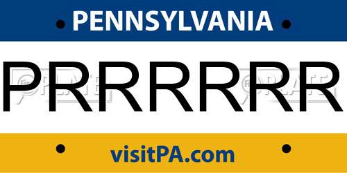 PRRRRRR Pennsylvania License Plate