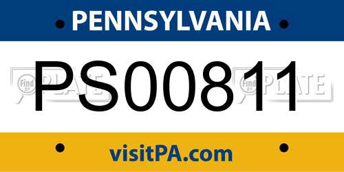PS00811 Pennsylvania License Plate