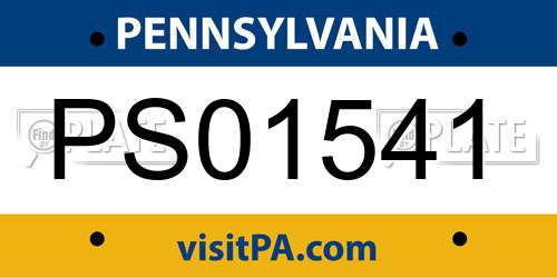 PS01541 Pennsylvania License Plate