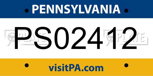 PS02412 Pennsylvania License Plate
