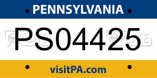 PS04425 Pennsylvania License Plate