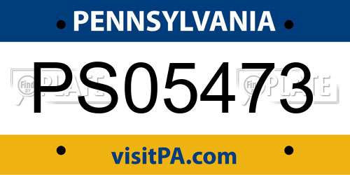PS05473 Pennsylvania License Plate