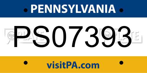 PS07393 Pennsylvania License Plate