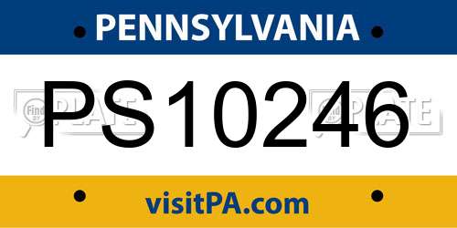 PS10246 Pennsylvania License Plate
