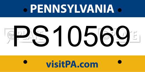 PS10569 Pennsylvania License Plate
