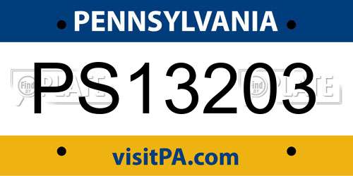 PS13203 Pennsylvania License Plate