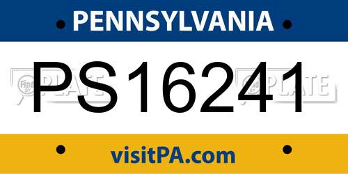PS16241 Pennsylvania License Plate