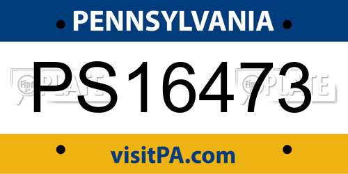 PS16473 Pennsylvania License Plate