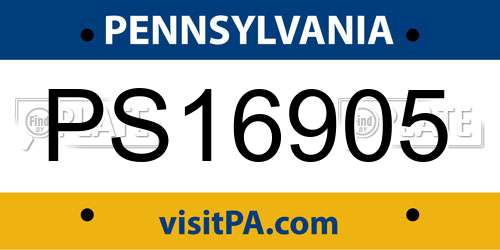 PS16905 Pennsylvania License Plate