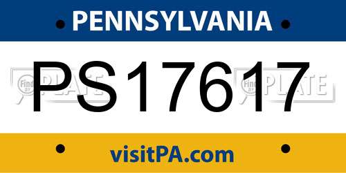 PS17617 Pennsylvania License Plate