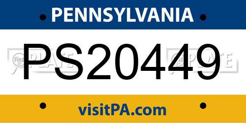 PS20449 Pennsylvania License Plate