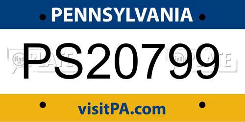 PS20799 Pennsylvania License Plate