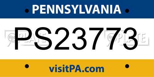 PS23773 Pennsylvania License Plate