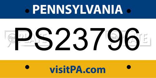 PS23796 Pennsylvania License Plate