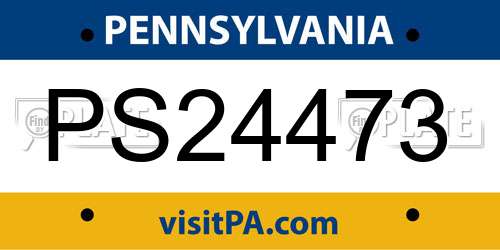 PS24473 Pennsylvania License Plate