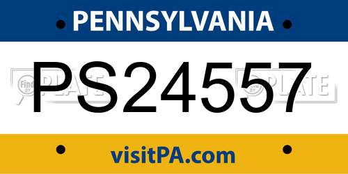 PS24557 Pennsylvania License Plate