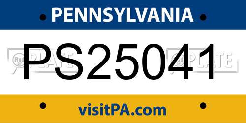 PS25041 Pennsylvania License Plate