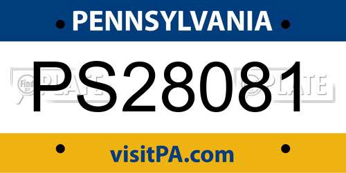 PS28081 Pennsylvania License Plate