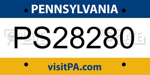 PS28280 Pennsylvania License Plate