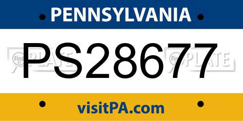 PS28677 Pennsylvania License Plate