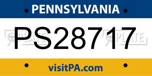 PS28717 Pennsylvania License Plate