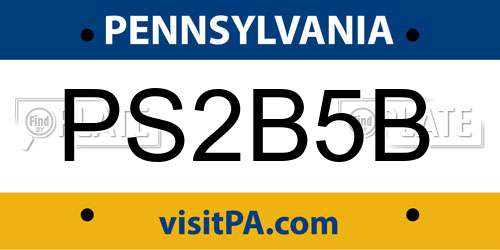 PS2B5B Pennsylvania License Plate