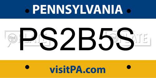 PS2B5S Pennsylvania License Plate