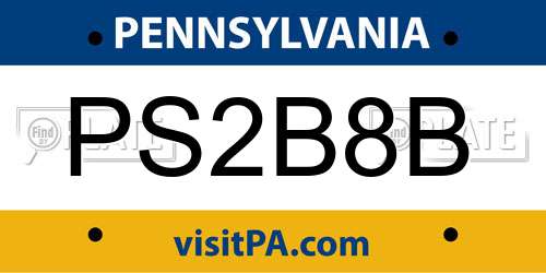 PS2B8B Pennsylvania License Plate
