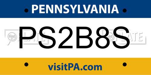 PS2B8S Pennsylvania License Plate