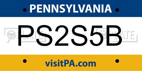PS2S5B Pennsylvania License Plate