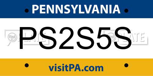 PS2S5S Pennsylvania License Plate